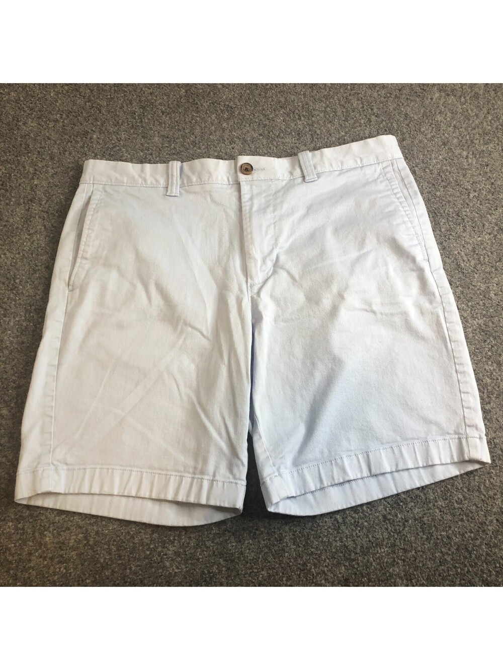 J. Crew Chino Shorts Mens 34 Light Blue 9" Inseam Flat Front Cotton Preppy